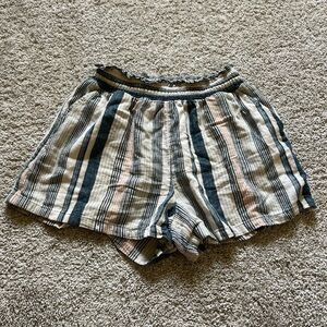 Universal Thread Women’s Striped Linen Blend Shorts High Waisted Pockets Size XS